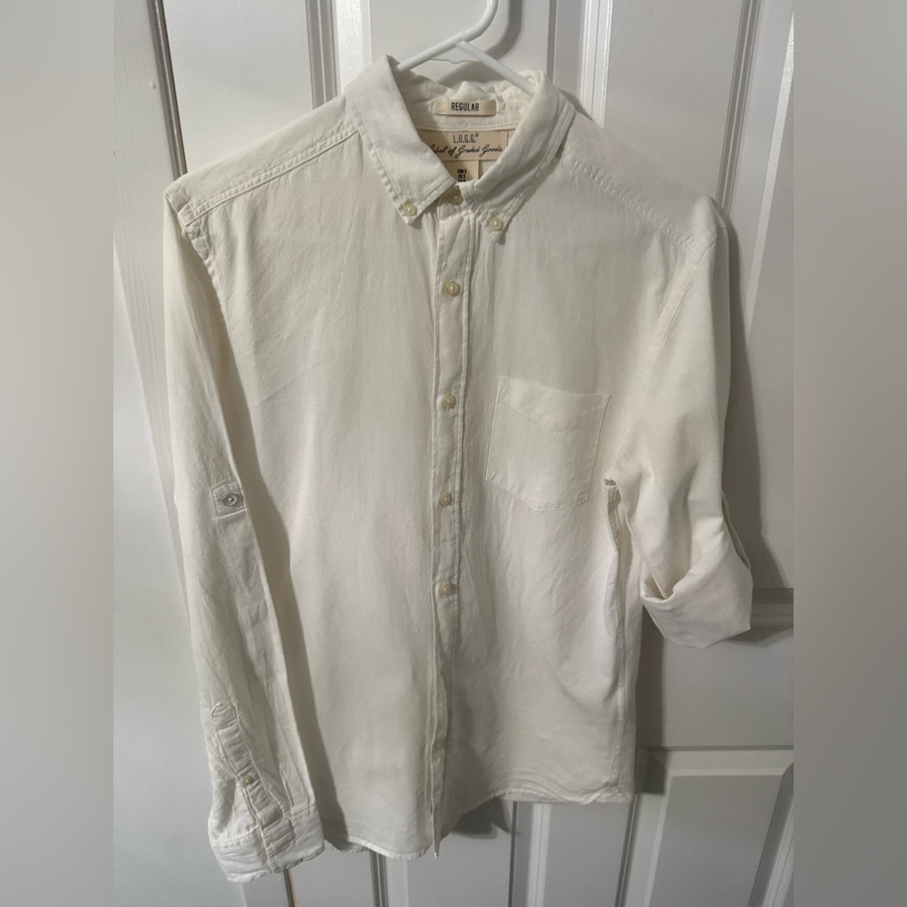 L.O.G.G. Casual White Button-Up Shirt